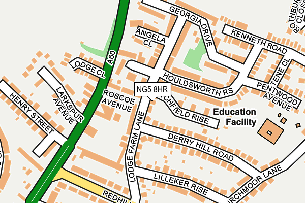 NG5 8HR map - OS OpenMap – Local (Ordnance Survey)