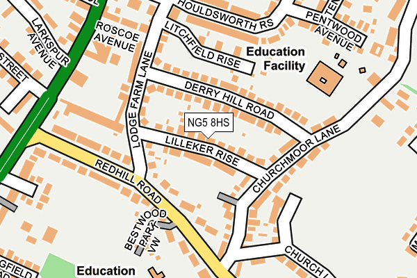 NG5 8HS map - OS OpenMap – Local (Ordnance Survey)