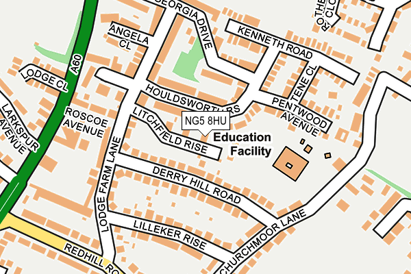 NG5 8HU map - OS OpenMap – Local (Ordnance Survey)