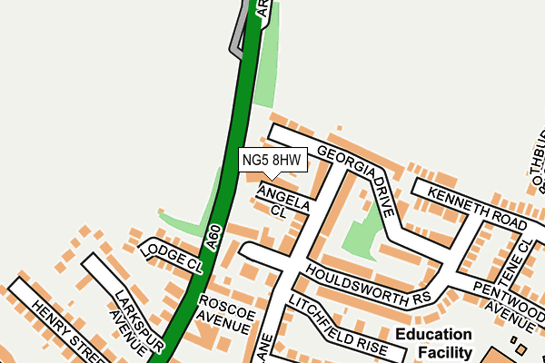 NG5 8HW map - OS OpenMap – Local (Ordnance Survey)