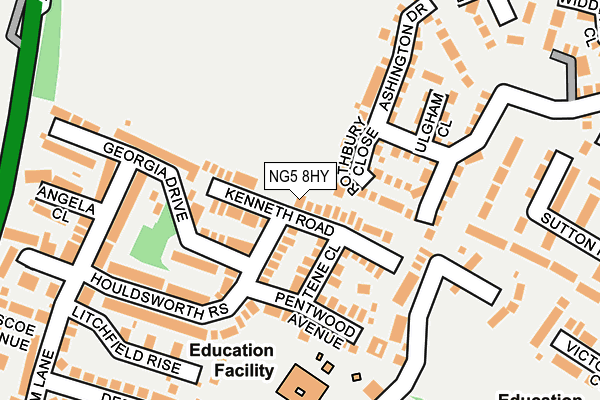 NG5 8HY map - OS OpenMap – Local (Ordnance Survey)