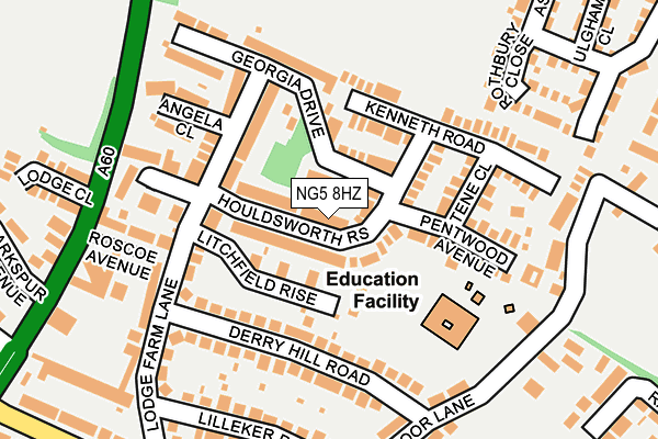 NG5 8HZ map - OS OpenMap – Local (Ordnance Survey)