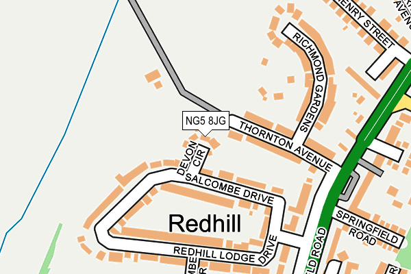 NG5 8JG map - OS OpenMap – Local (Ordnance Survey)