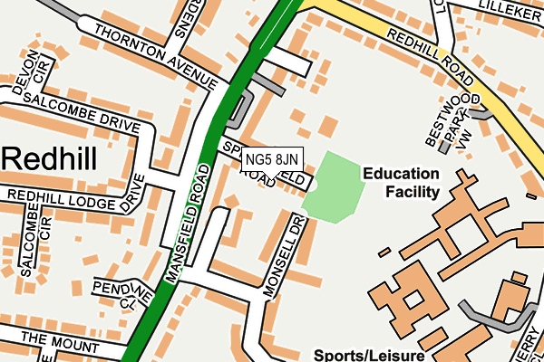 NG5 8JN map - OS OpenMap – Local (Ordnance Survey)