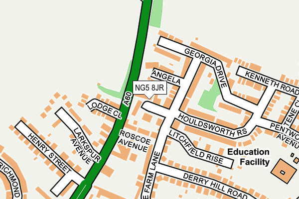 NG5 8JR map - OS OpenMap – Local (Ordnance Survey)