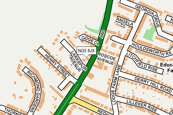 NG5 8JX map - OS OpenMap – Local (Ordnance Survey)