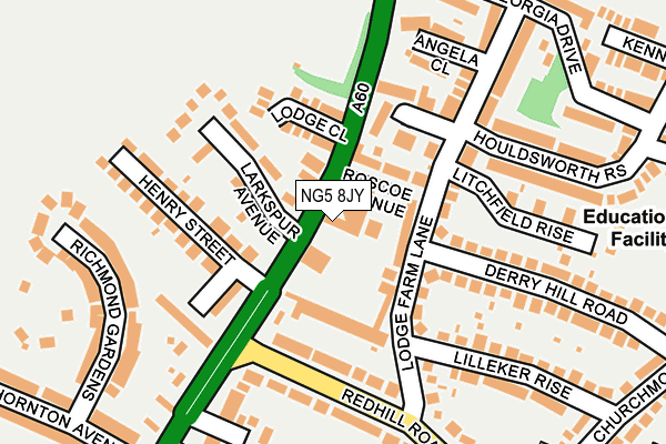 NG5 8JY map - OS OpenMap – Local (Ordnance Survey)