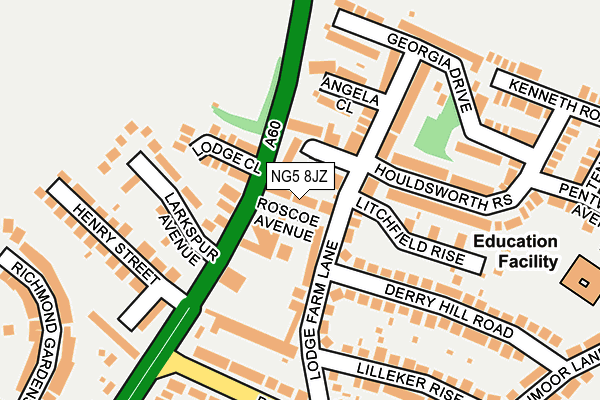 NG5 8JZ map - OS OpenMap – Local (Ordnance Survey)