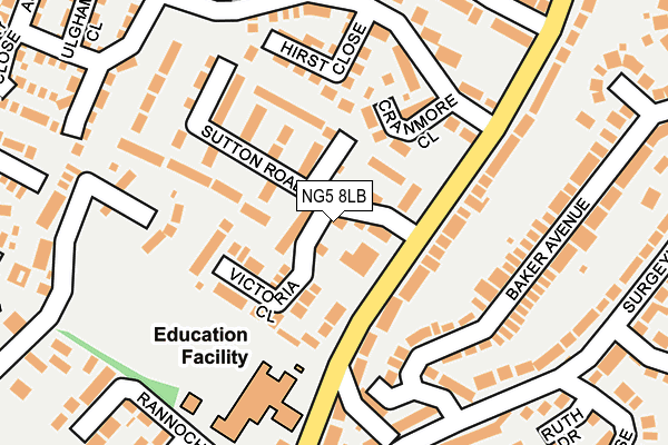 NG5 8LB map - OS OpenMap – Local (Ordnance Survey)