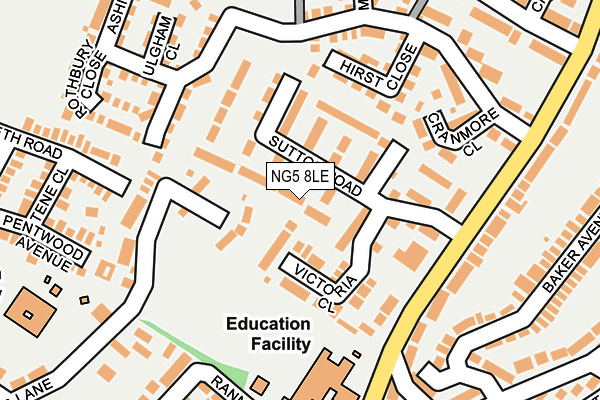 NG5 8LE map - OS OpenMap – Local (Ordnance Survey)