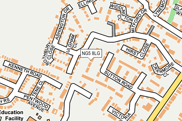 NG5 8LG map - OS OpenMap – Local (Ordnance Survey)