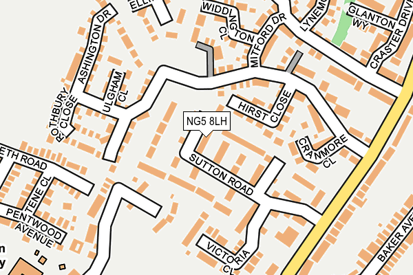 NG5 8LH map - OS OpenMap – Local (Ordnance Survey)