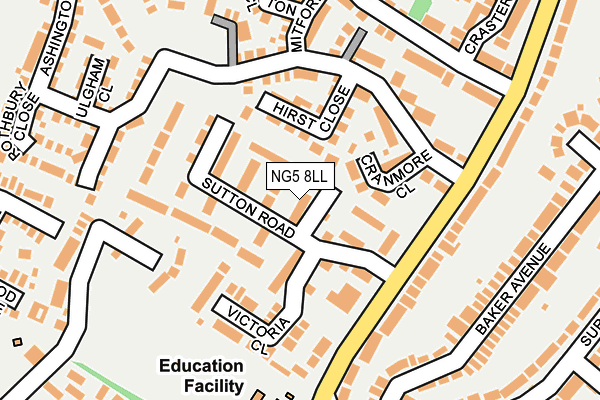 NG5 8LL map - OS OpenMap – Local (Ordnance Survey)