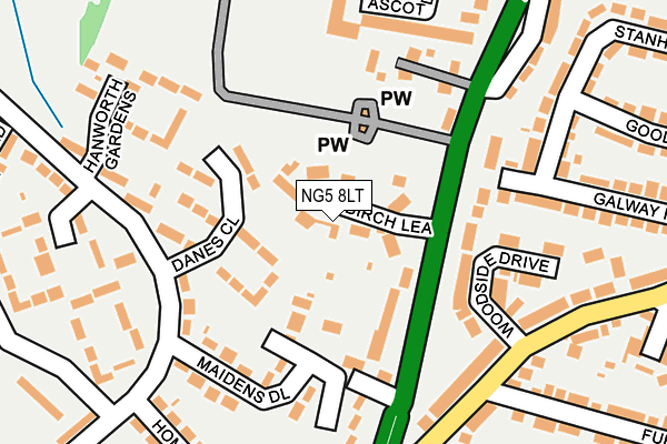 NG5 8LT map - OS OpenMap – Local (Ordnance Survey)