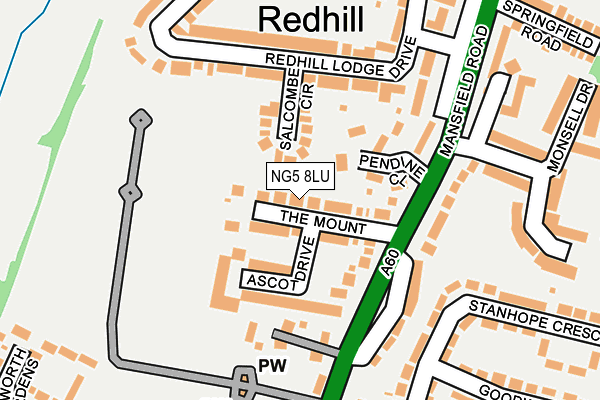 NG5 8LU map - OS OpenMap – Local (Ordnance Survey)