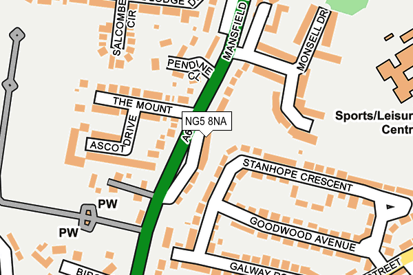 NG5 8NA map - OS OpenMap – Local (Ordnance Survey)