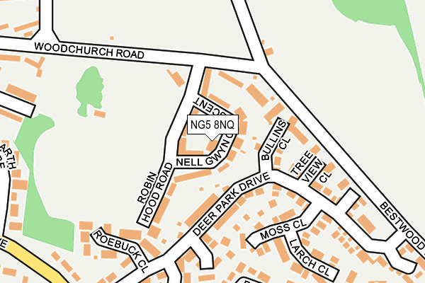 NG5 8NQ map - OS OpenMap – Local (Ordnance Survey)