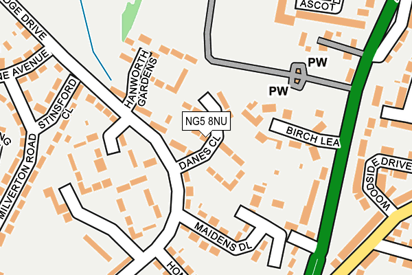 NG5 8NU map - OS OpenMap – Local (Ordnance Survey)