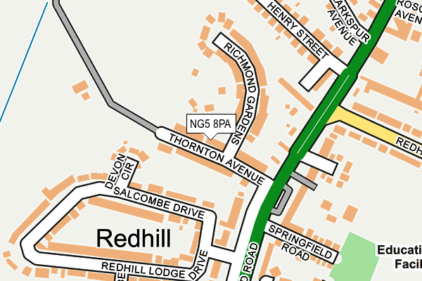 NG5 8PA map - OS OpenMap – Local (Ordnance Survey)