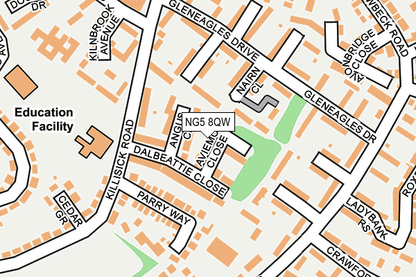 NG5 8QW map - OS OpenMap – Local (Ordnance Survey)