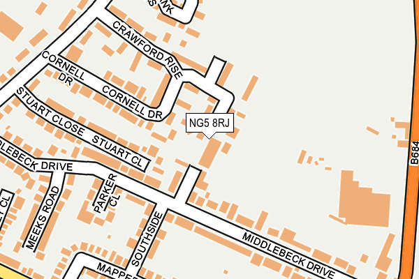 NG5 8RJ map - OS OpenMap – Local (Ordnance Survey)