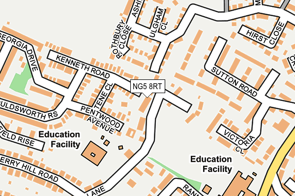 NG5 8RT map - OS OpenMap – Local (Ordnance Survey)