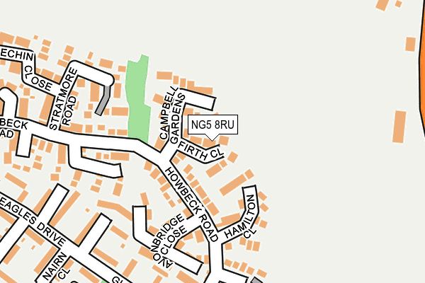 NG5 8RU map - OS OpenMap – Local (Ordnance Survey)
