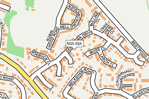 NG5 8SA map - OS OpenMap – Local (Ordnance Survey)