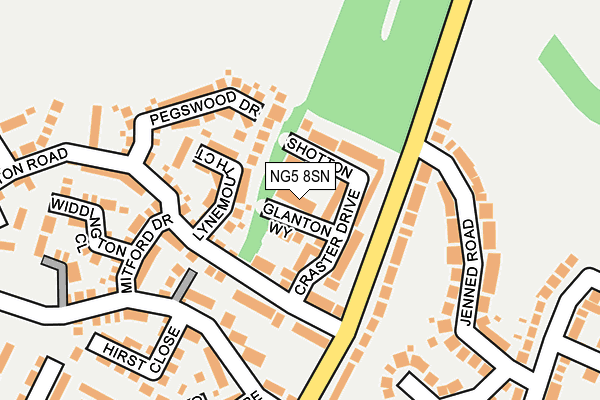 NG5 8SN map - OS OpenMap – Local (Ordnance Survey)