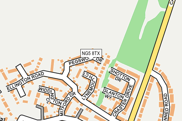 NG5 8TX map - OS OpenMap – Local (Ordnance Survey)