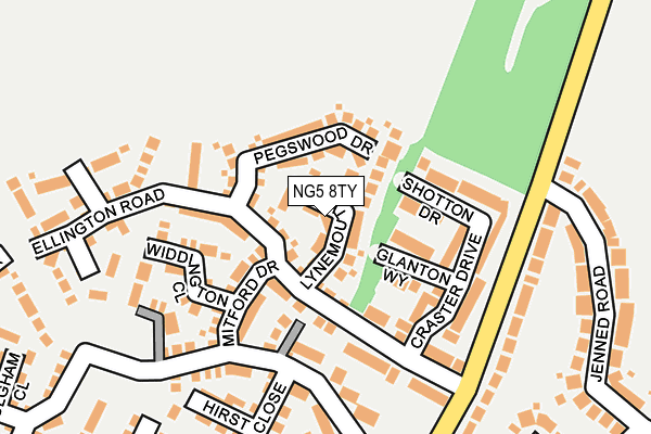 NG5 8TY map - OS OpenMap – Local (Ordnance Survey)