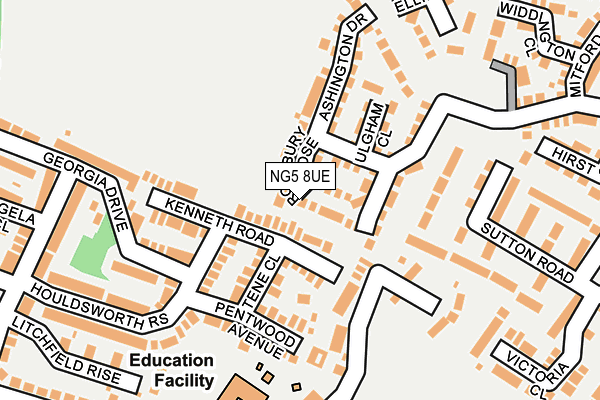 NG5 8UE map - OS OpenMap – Local (Ordnance Survey)