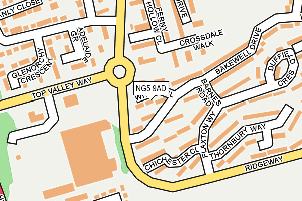 NG5 9AD map - OS OpenMap – Local (Ordnance Survey)