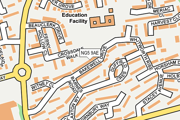 NG5 9AE map - OS OpenMap – Local (Ordnance Survey)