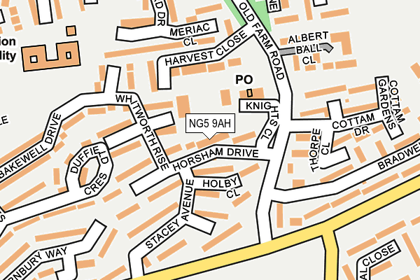 NG5 9AH map - OS OpenMap – Local (Ordnance Survey)
