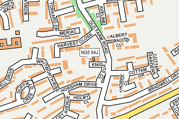 NG5 9AJ map - OS OpenMap – Local (Ordnance Survey)