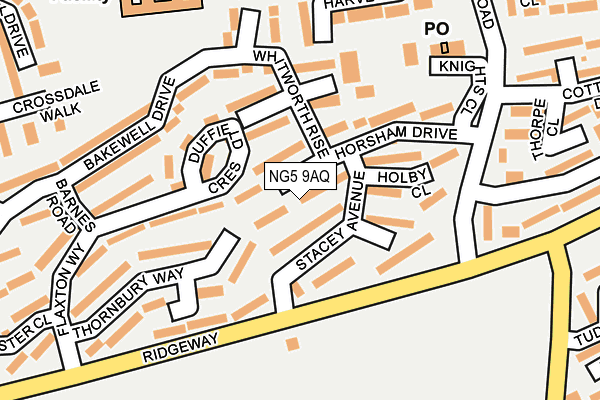 NG5 9AQ map - OS OpenMap – Local (Ordnance Survey)