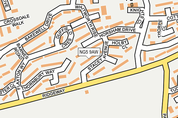 NG5 9AW map - OS OpenMap – Local (Ordnance Survey)