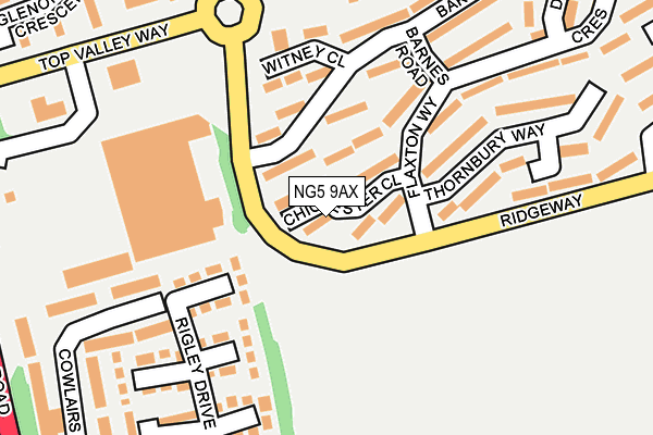 NG5 9AX map - OS OpenMap – Local (Ordnance Survey)