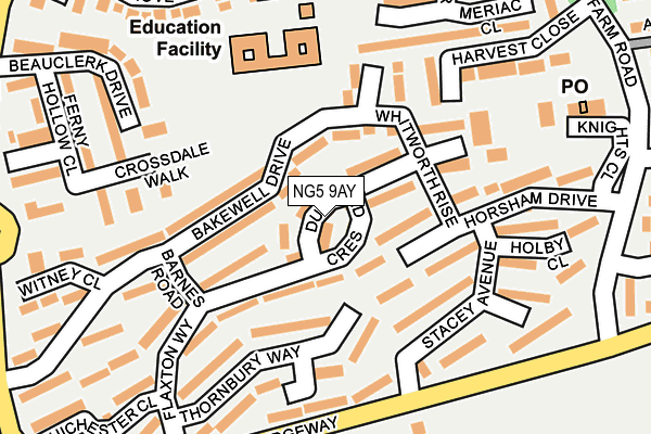 NG5 9AY map - OS OpenMap – Local (Ordnance Survey)