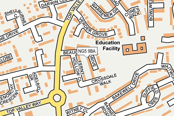NG5 9BA map - OS OpenMap – Local (Ordnance Survey)