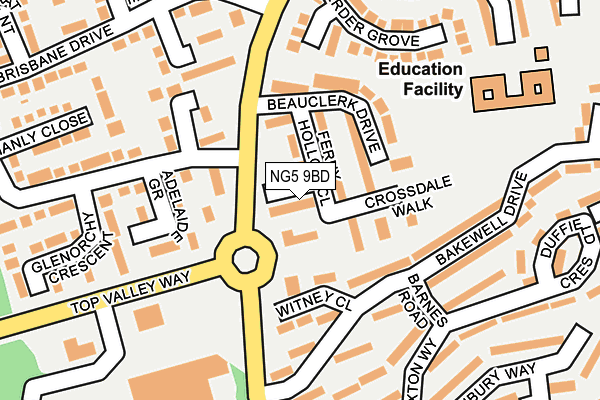 NG5 9BD map - OS OpenMap – Local (Ordnance Survey)