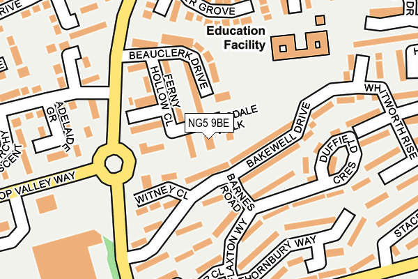NG5 9BE map - OS OpenMap – Local (Ordnance Survey)