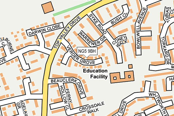 NG5 9BH map - OS OpenMap – Local (Ordnance Survey)