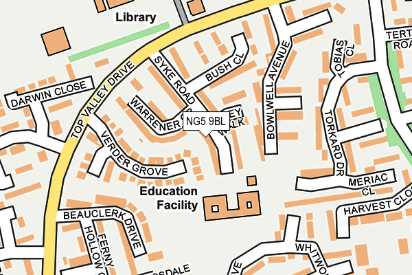 NG5 9BL map - OS OpenMap – Local (Ordnance Survey)