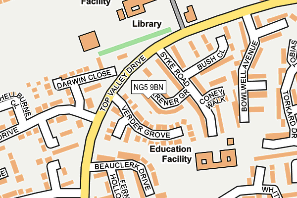 NG5 9BN map - OS OpenMap – Local (Ordnance Survey)