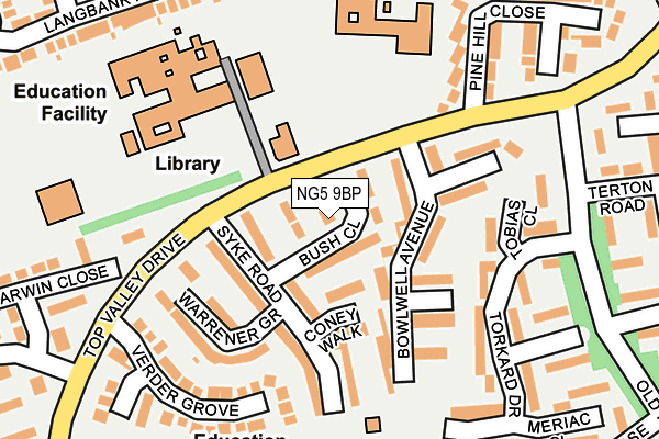 NG5 9BP map - OS OpenMap – Local (Ordnance Survey)