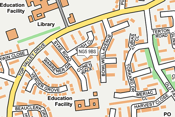 NG5 9BS map - OS OpenMap – Local (Ordnance Survey)