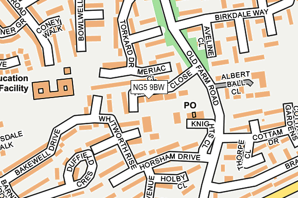 NG5 9BW map - OS OpenMap – Local (Ordnance Survey)