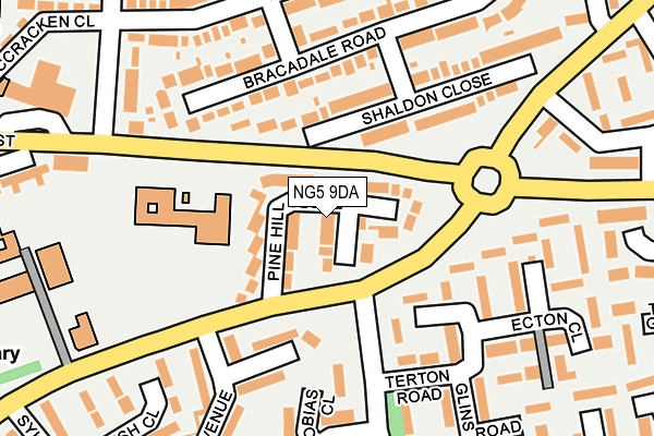 NG5 9DA map - OS OpenMap – Local (Ordnance Survey)